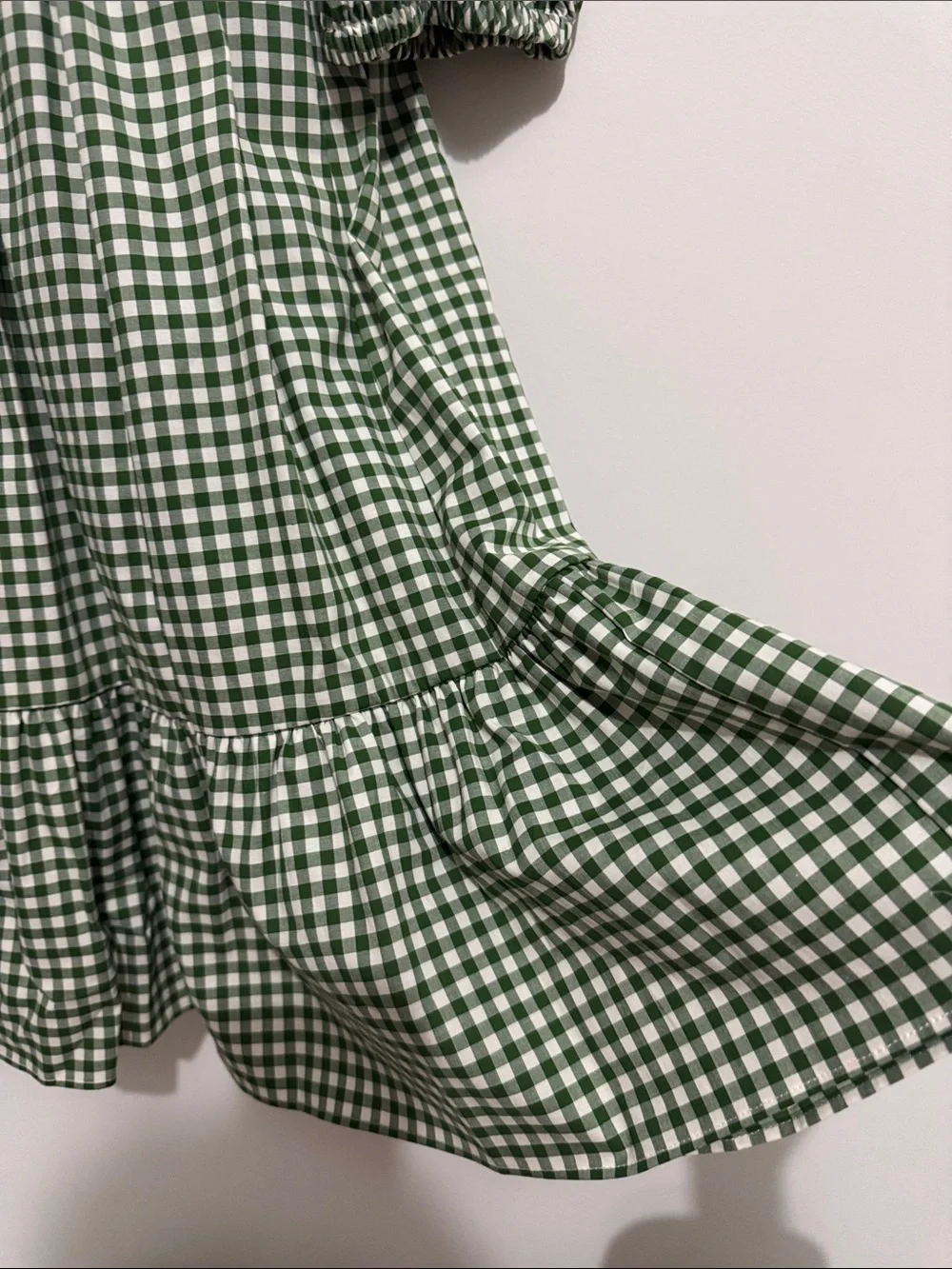 NWT V-neck Green Gingham Dress 💚